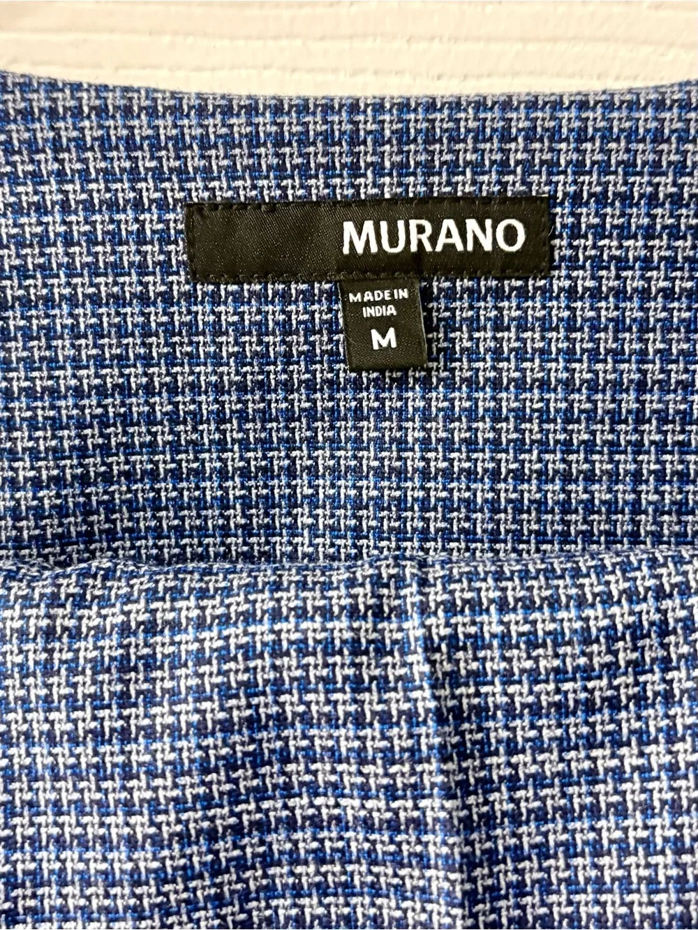 Murano Evan Fit Blue Micro-Check Men's 2 piece Suit-size M vest & 30x32 pants